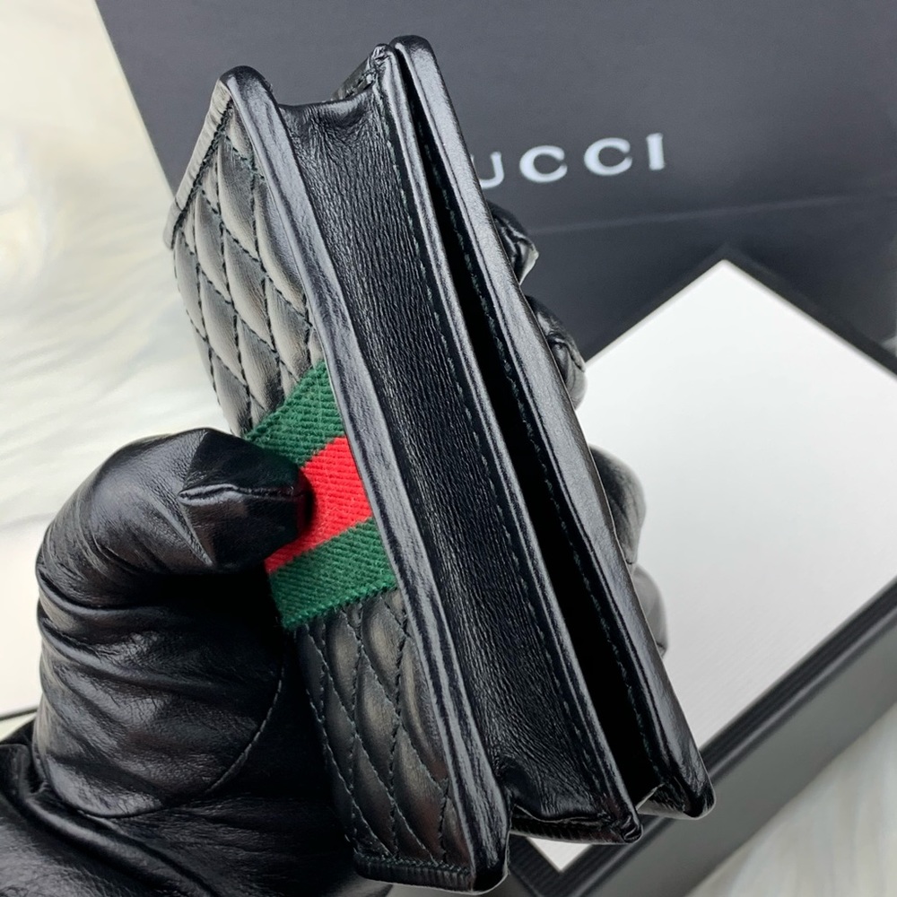 Gucci Trapuntata Leather Flap Card Case Wallet - Picture 6 of 13